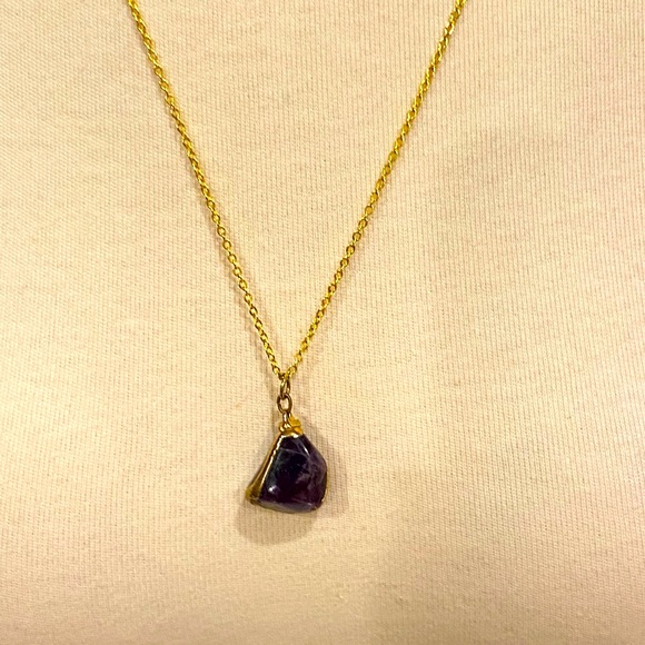 3/$50 Purple Amethysts with gold fill chain - Picture 1 of 10